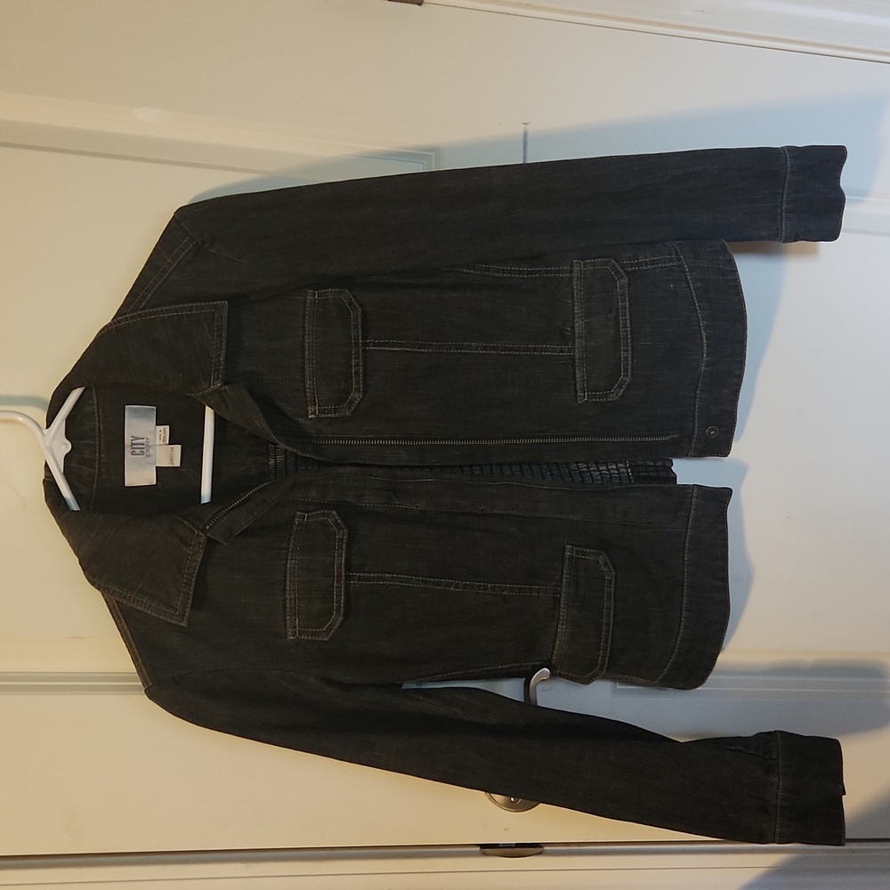 DKNY City black Distressed denim jacket